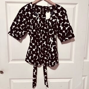 HM | Top | HM White Top with Black Polka Dots